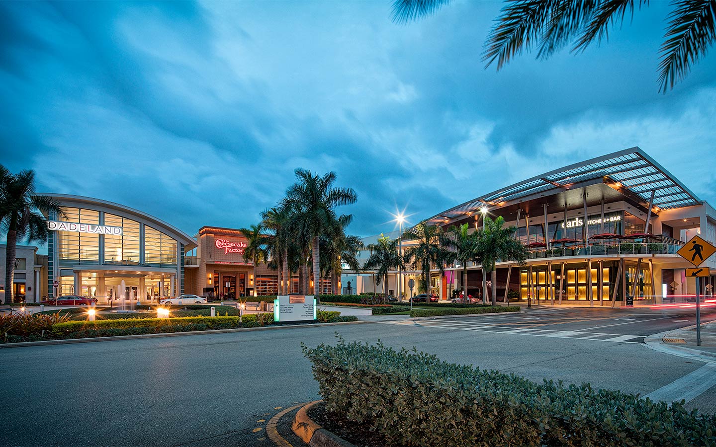 Evening view of Dadeland Mall in Kendall